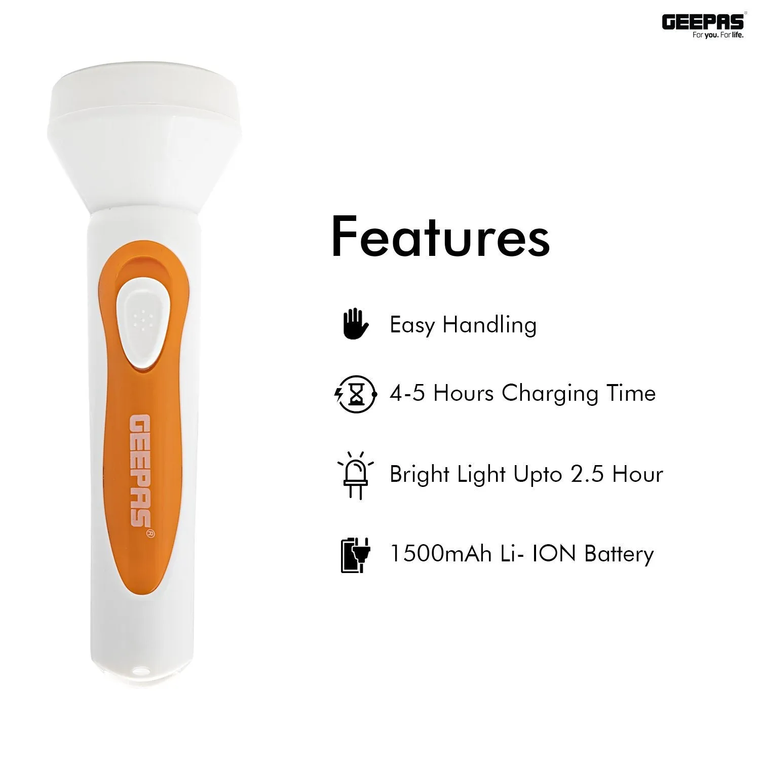 1500mAh Rechargeable LED Flashlight