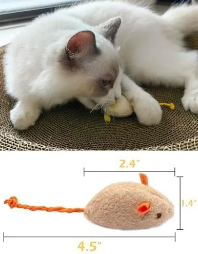 18-Pack Plush Catnip-Filled Mice Toys for Indoor Cats