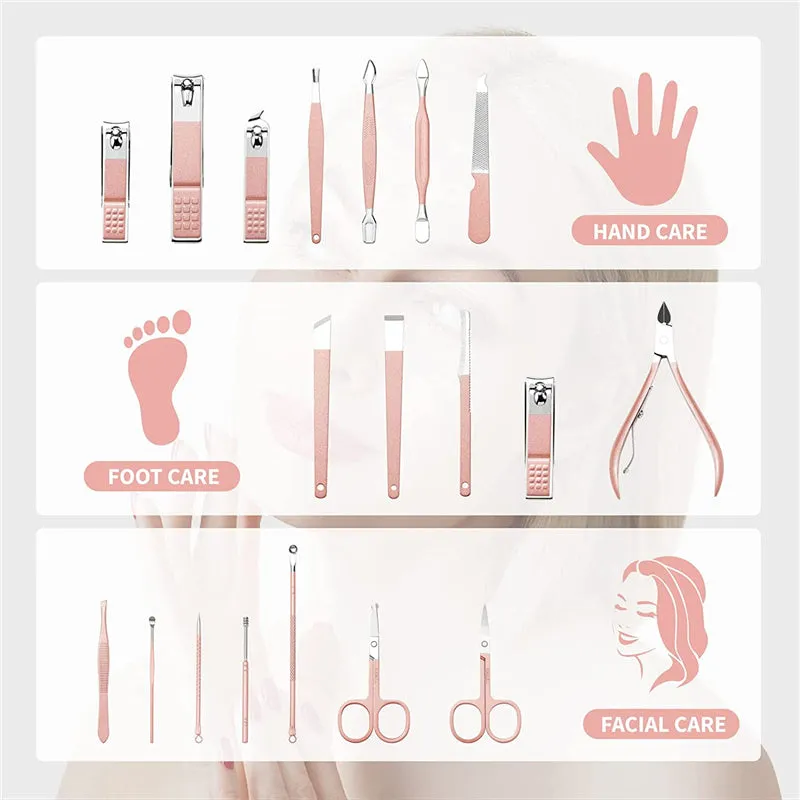 18-Piece Professional Stainless Steel Pedicure Nail Clippers Set