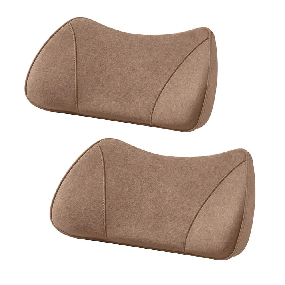 2-in-1 Memory Foam Car Seat Booster & Lumbar Pillow – Universal Driver Cushion with Suede Cover
