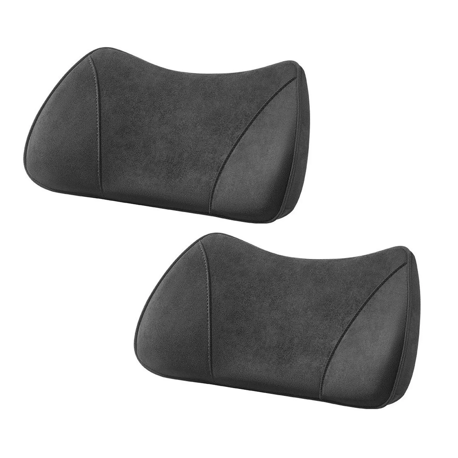 2-in-1 Memory Foam Car Seat Booster & Lumbar Pillow – Universal Driver Cushion with Suede Cover