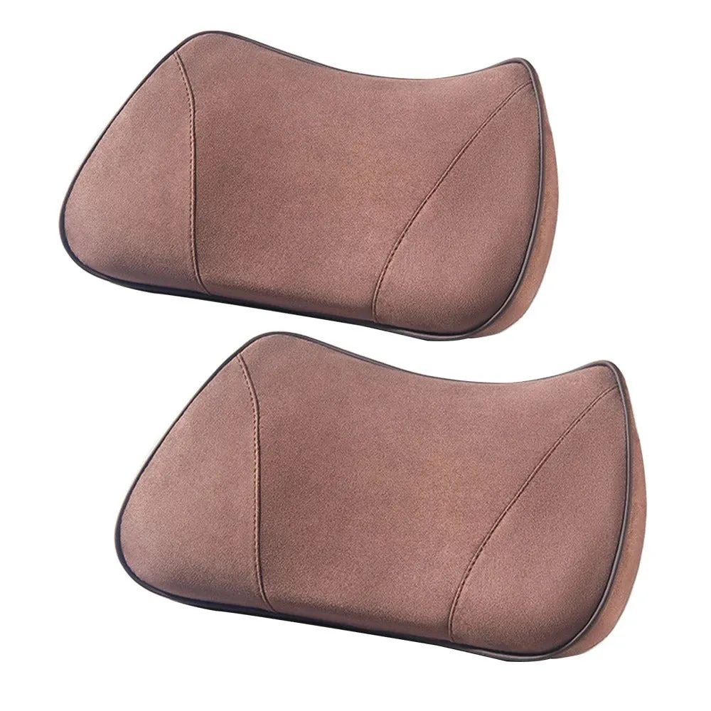 2-in-1 Memory Foam Car Seat Booster & Lumbar Pillow – Universal Driver Cushion with Suede Cover