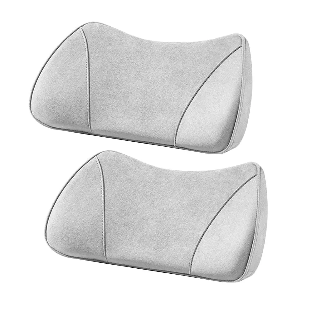 2-in-1 Memory Foam Car Seat Booster & Lumbar Pillow – Universal Driver Cushion with Suede Cover