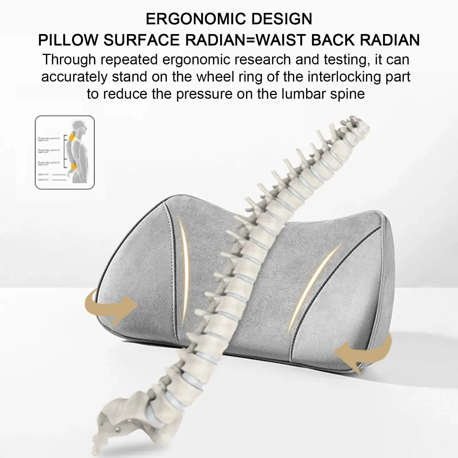 2-in-1 Memory Foam Car Seat Booster & Lumbar Pillow – Universal Driver Cushion with Suede Cover