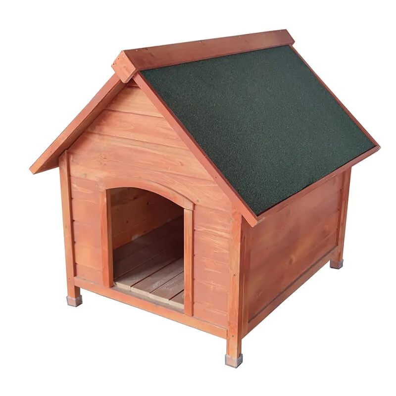 33.5" Golden Wooden Outdoor Dog Pet House with Strong Durability