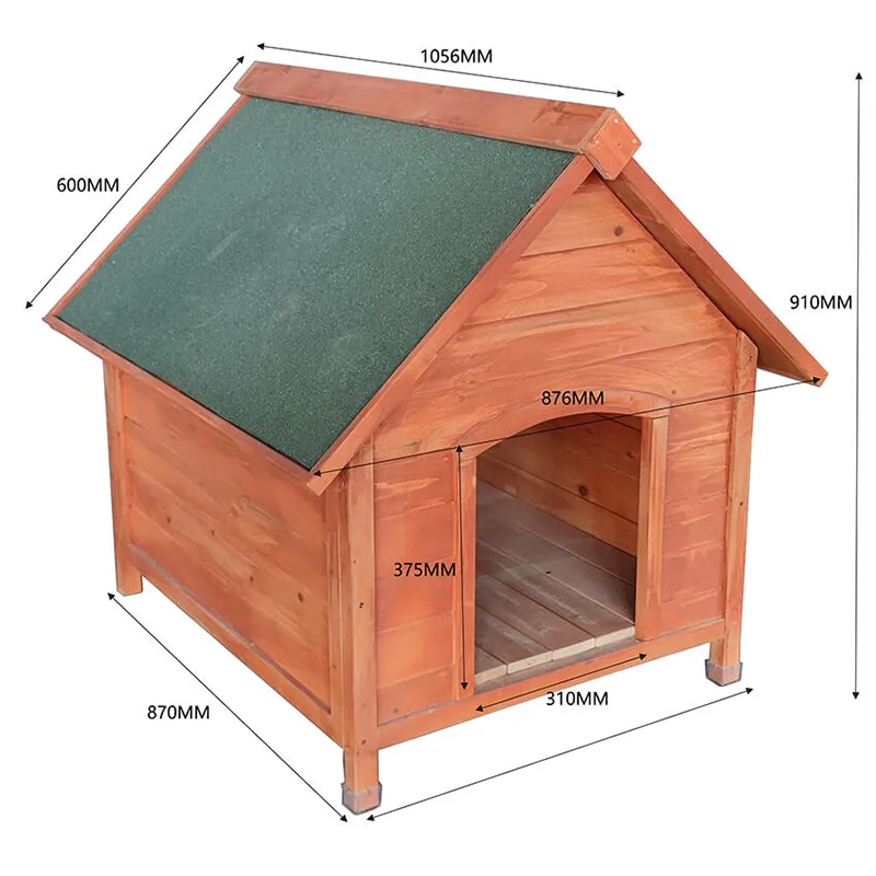 33.5" Golden Wooden Outdoor Dog Pet House with Strong Durability