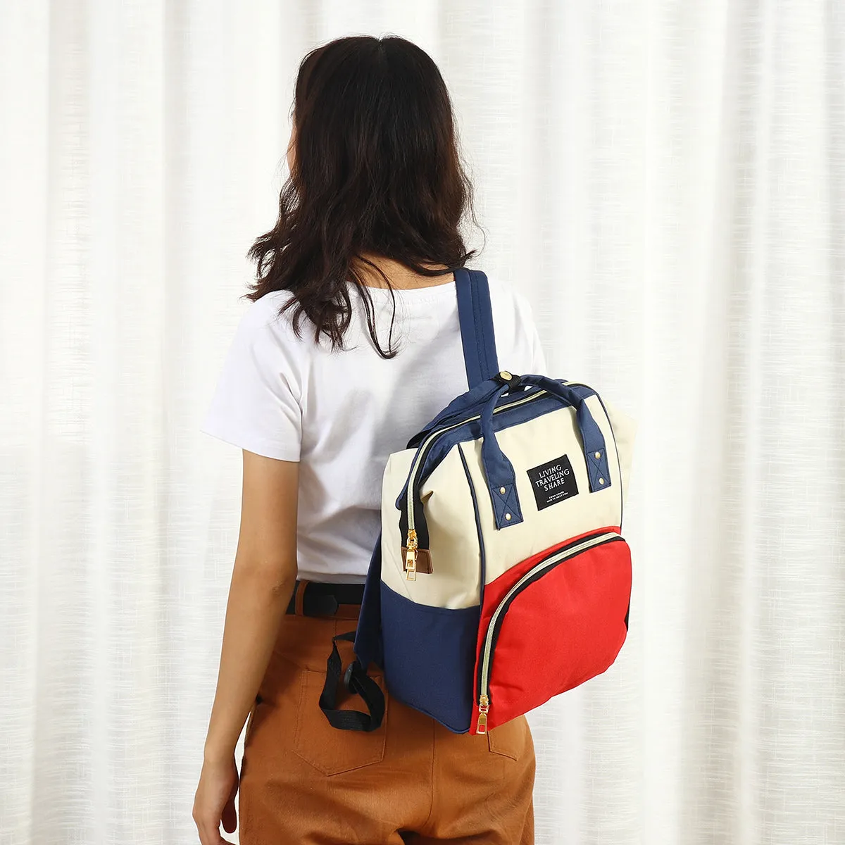 36L Canvas Diaper Bag Backpack - Perfect for Mom and Baby When Traveling! - Mother Multifunctional Shoulder Outdoor Camping Travel