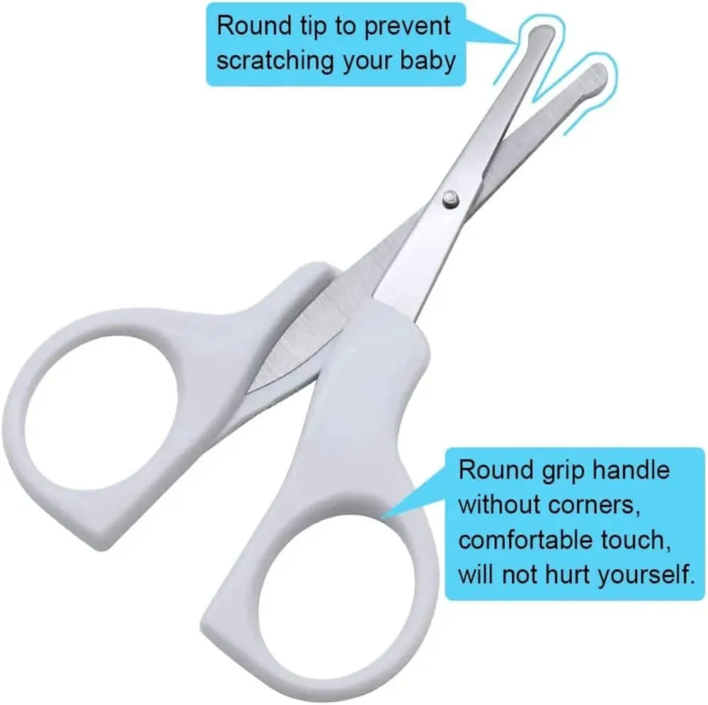 4-in-1 Baby Grooming Kit, with Baby Nail Clippers, Scissor, Nail File& Tweezer |Grey