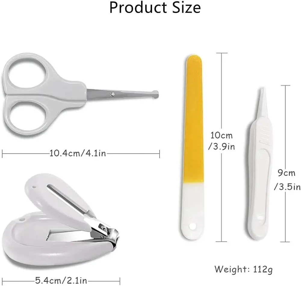 4-in-1 Baby Grooming Kit, with Baby Nail Clippers, Scissor, Nail File& Tweezer |Grey