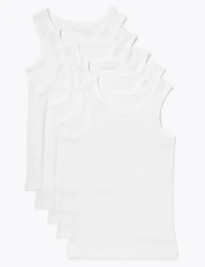 5 Pack Pure Cotton Vests