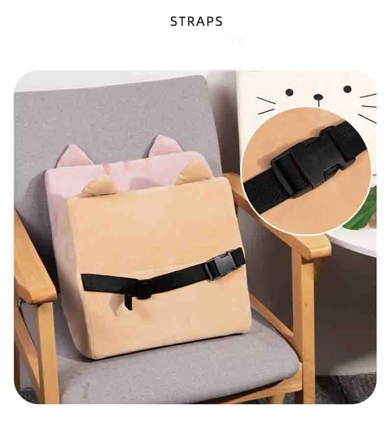Adorable Cartoon Cat Memory Foam Desk Cushion - Ergonomic Comfort for Your Workspace
