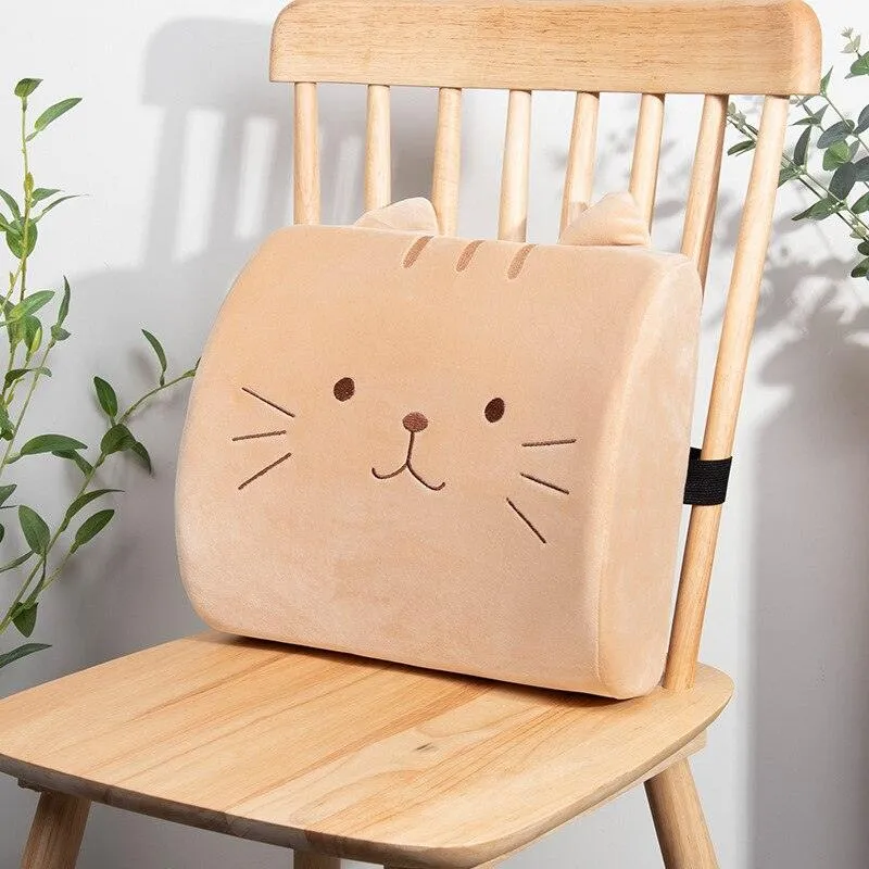 Adorable Cartoon Cat Memory Foam Desk Cushion - Ergonomic Comfort for Your Workspace