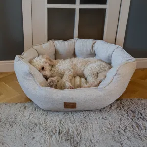AllPetSolutions Alfie Premium  Luxury Dog Bed - Ivory Cream - S/M/XL