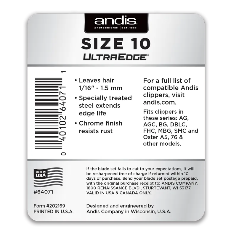 Andis UltraEdge Detachable Blade Size 10