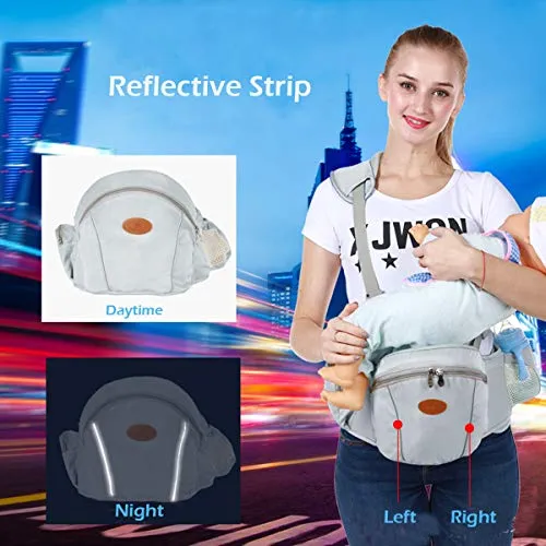 Baby Hip Seat Carrier Waist Stool – SKYROKU Baby Carrier for Child Infant Toddler with Adjustable Back Strain Relief Strap Safety Certified (Navy Blue)