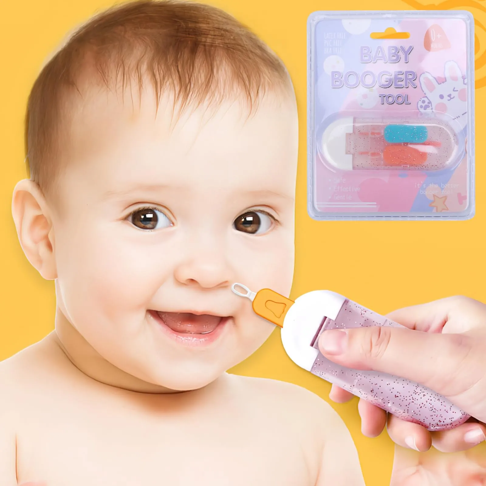 Baby Nose and Baby Ear Cleaner, Safe Baby Booger Remover Soft Nose Cleaning Tweezers Nose Cleaner for Baby Infants Newborns and Toddlers, Earwax and Snot Removal Baby Booger Picker