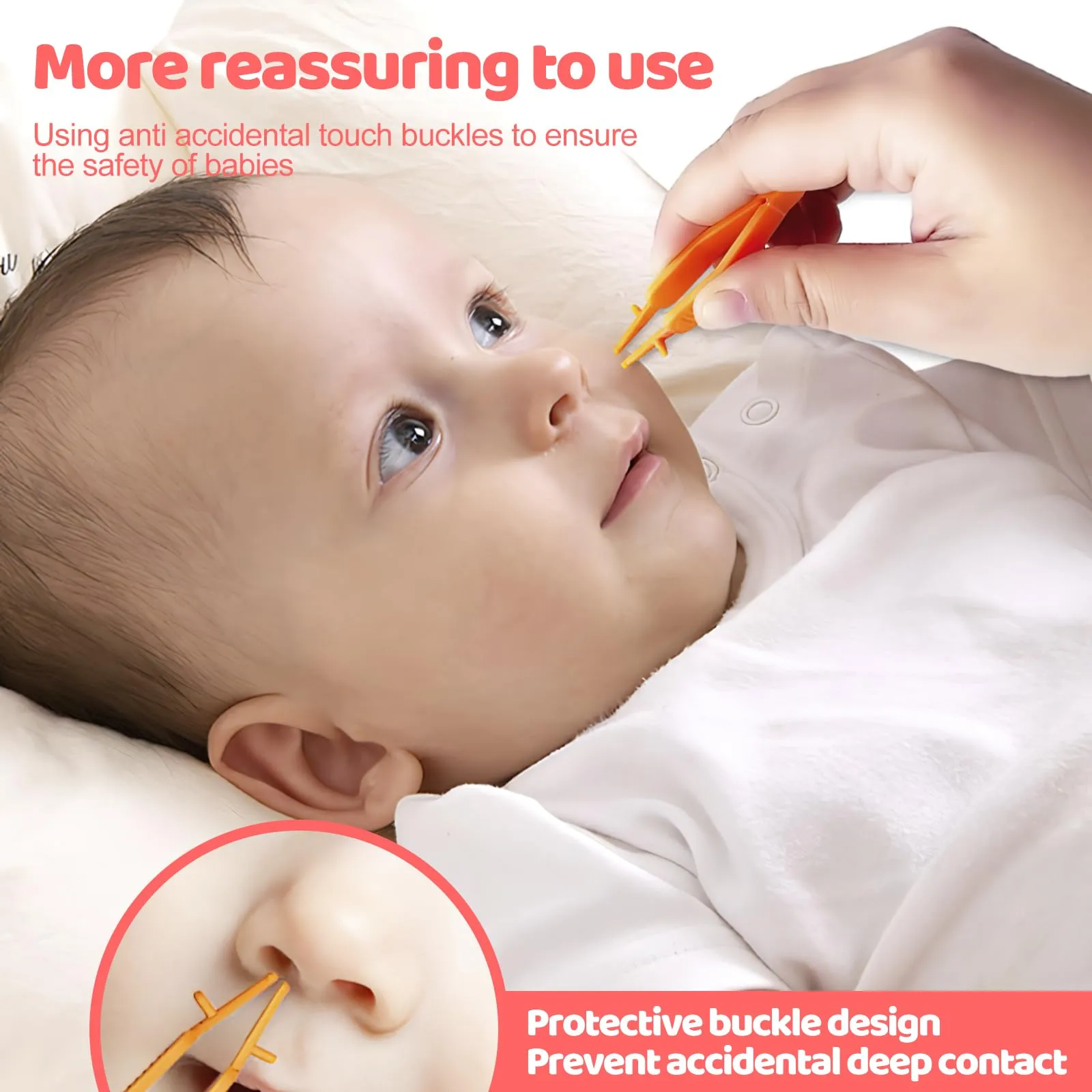 Baby Nose and Baby Ear Cleaner, Safe Baby Booger Remover Soft Nose Cleaning Tweezers Nose Cleaner for Baby Infants Newborns and Toddlers, Earwax and Snot Removal Baby Booger Picker
