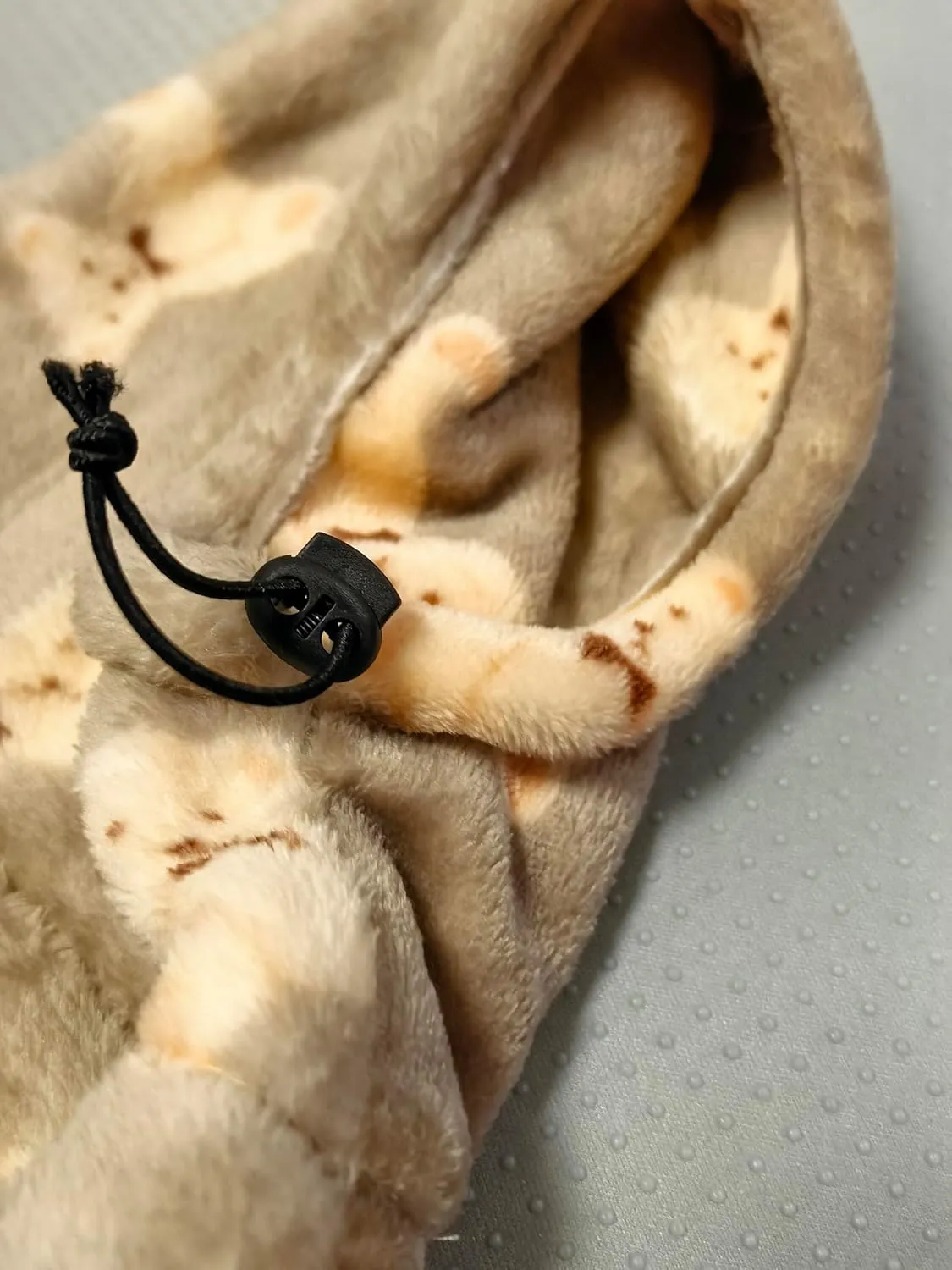 Bear Brown Winter Hat, Leopard Flannel Dog Hat - Warm Cute Accessories Neck Ear Warmer Pullover Hood, Calming Dog Hood for Noise Protection (Large)
