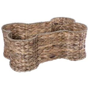 Bone Dry Hyacinth Pet Storage Basket, Bone Shaped, Natural, Large - 24x15x9"