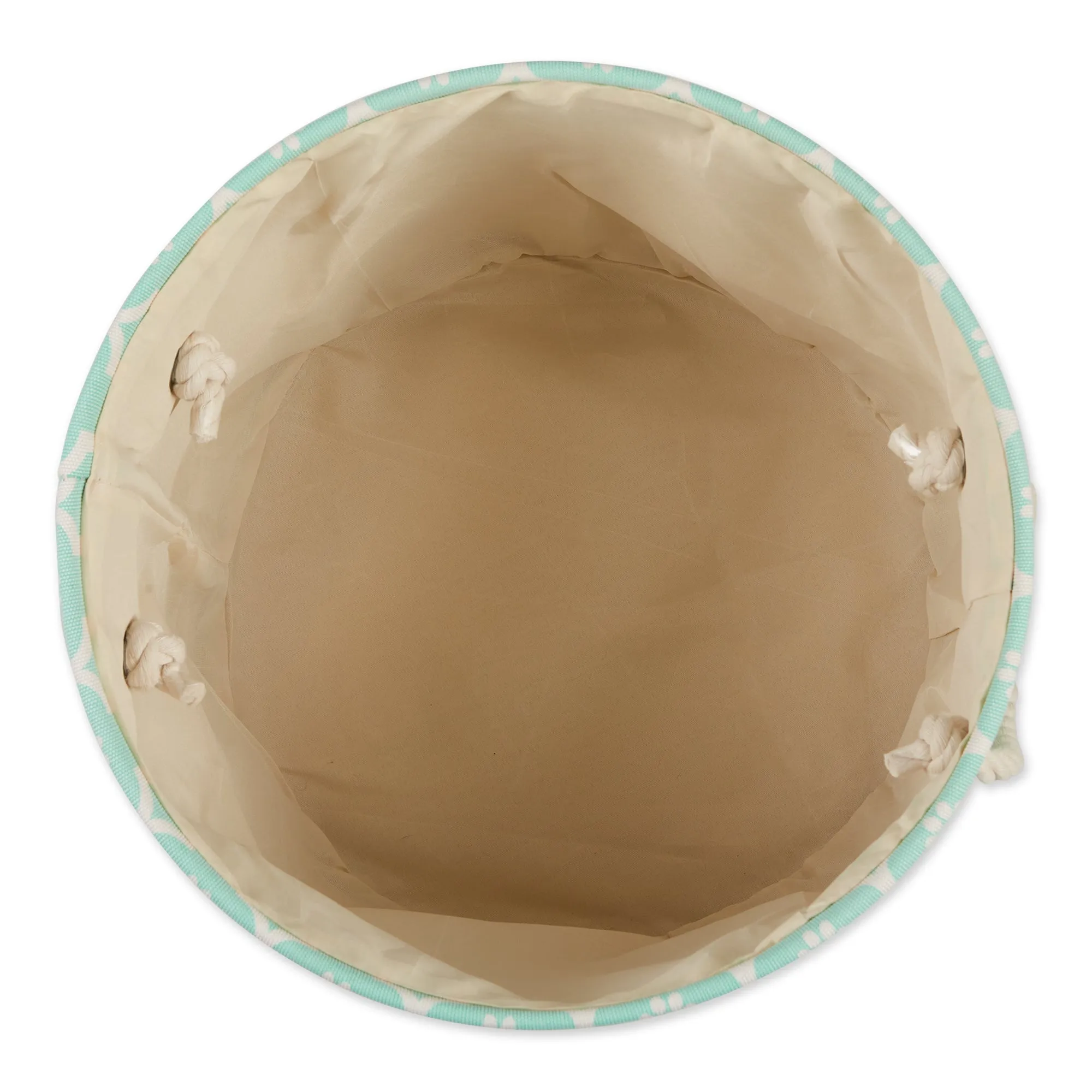 Bone Dry Pet Storage Bin, Lattice Paw Print, Aqua, Medium Round - 15x12"