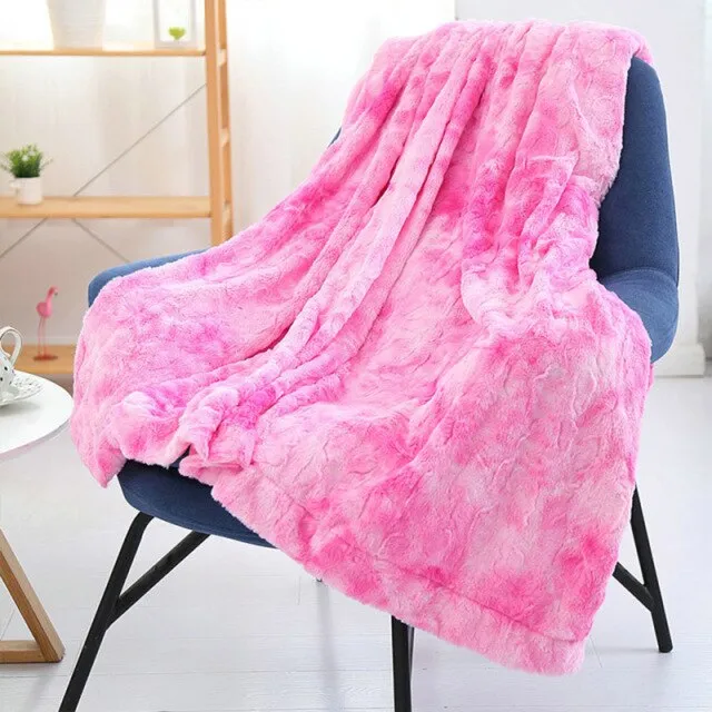 CANIRICA Blanket Faux Fur Bed Blanket Super Soft Fuzzy Thick Blanket Luxury Cozy Warm Fluffy Plush Throw Blanket For Bed Gift