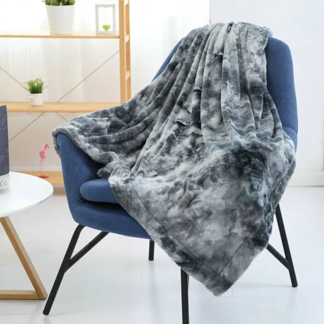 CANIRICA Blanket Faux Fur Bed Blanket Super Soft Fuzzy Thick Blanket Luxury Cozy Warm Fluffy Plush Throw Blanket For Bed Gift