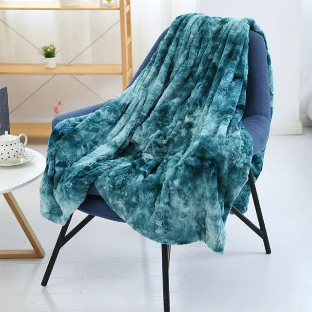 CANIRICA Blanket Faux Fur Bed Blanket Super Soft Fuzzy Thick Blanket Luxury Cozy Warm Fluffy Plush Throw Blanket For Bed Gift