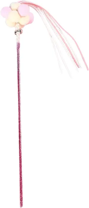 Cat Teasing Wand | Decorative Cat Teasing Toy | Cat Interactive Stick | Rainbow Play Wand Stick Funny Pet Interactive Toys, Cat Teaser Ribbons Rod for Cats Indoor and Outdoor Activity, Pink