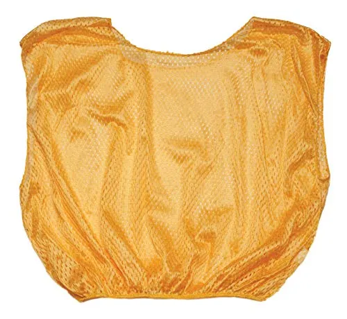 Champion Sports Adult Mesh Practice Scrimmage Vest, Gold (Pack of 12) , 22" x 14" x 1"