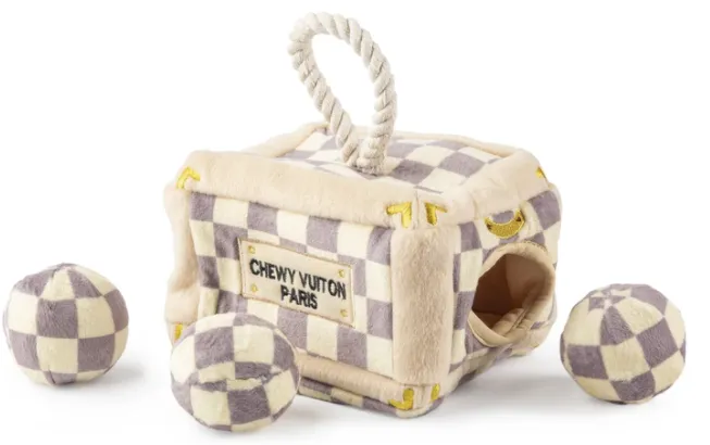 Checkered Chewy Vuiton Trunk Activity House