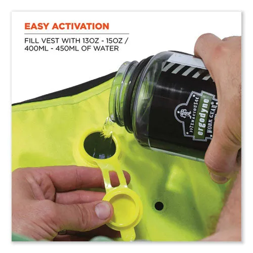 Chill-its 6685 Premium Dry Evaporative Cooling Vest With Zipper, Nylon, 2x-large, Lime, Ships In 1-3 Business Days