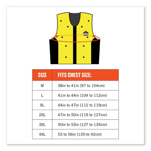 Chill-its 6685 Premium Dry Evaporative Cooling Vest With Zipper, Nylon, 2x-large, Lime, Ships In 1-3 Business Days