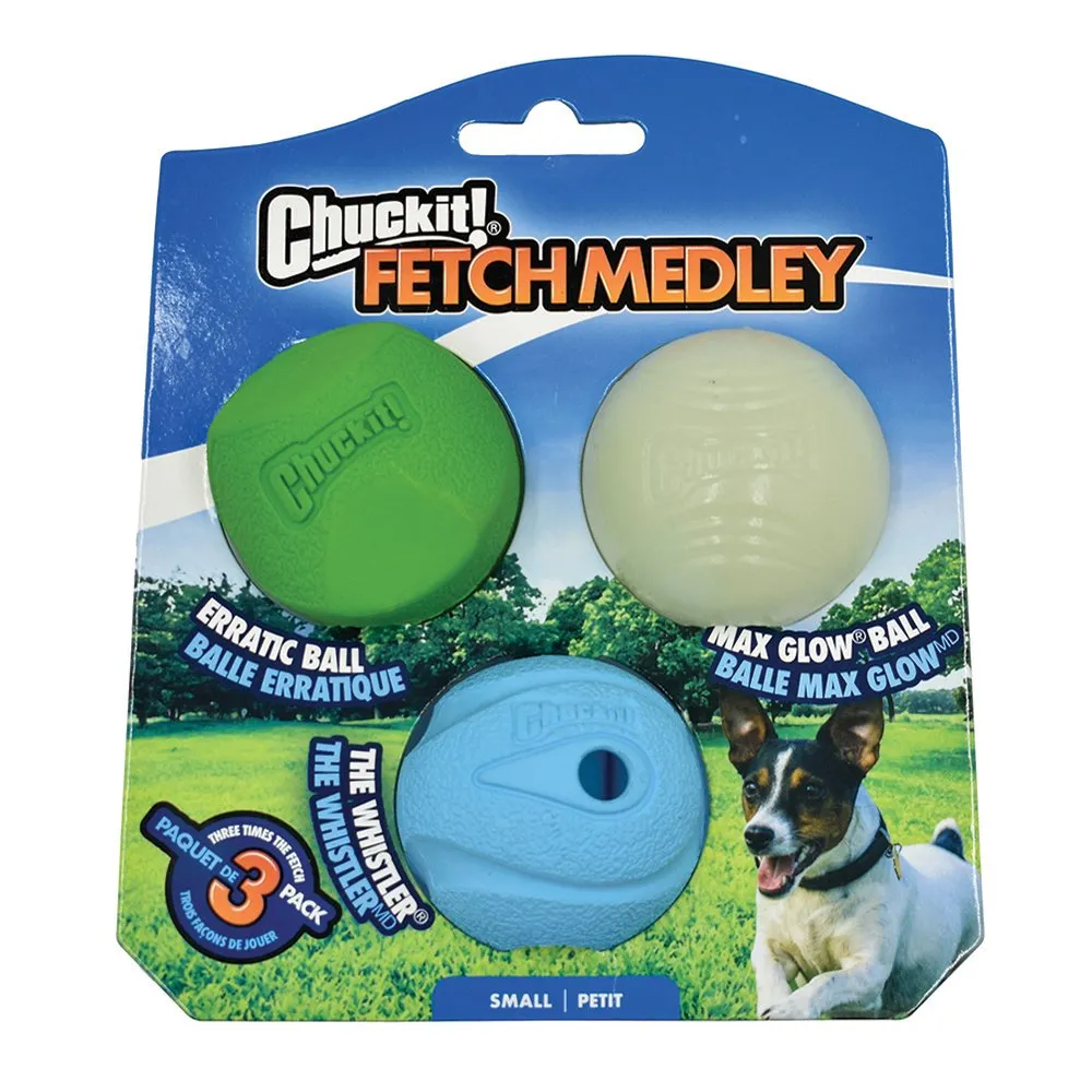 Chuckit Fetch Medley Small Dog Toy Set 3 pack {)_(}
