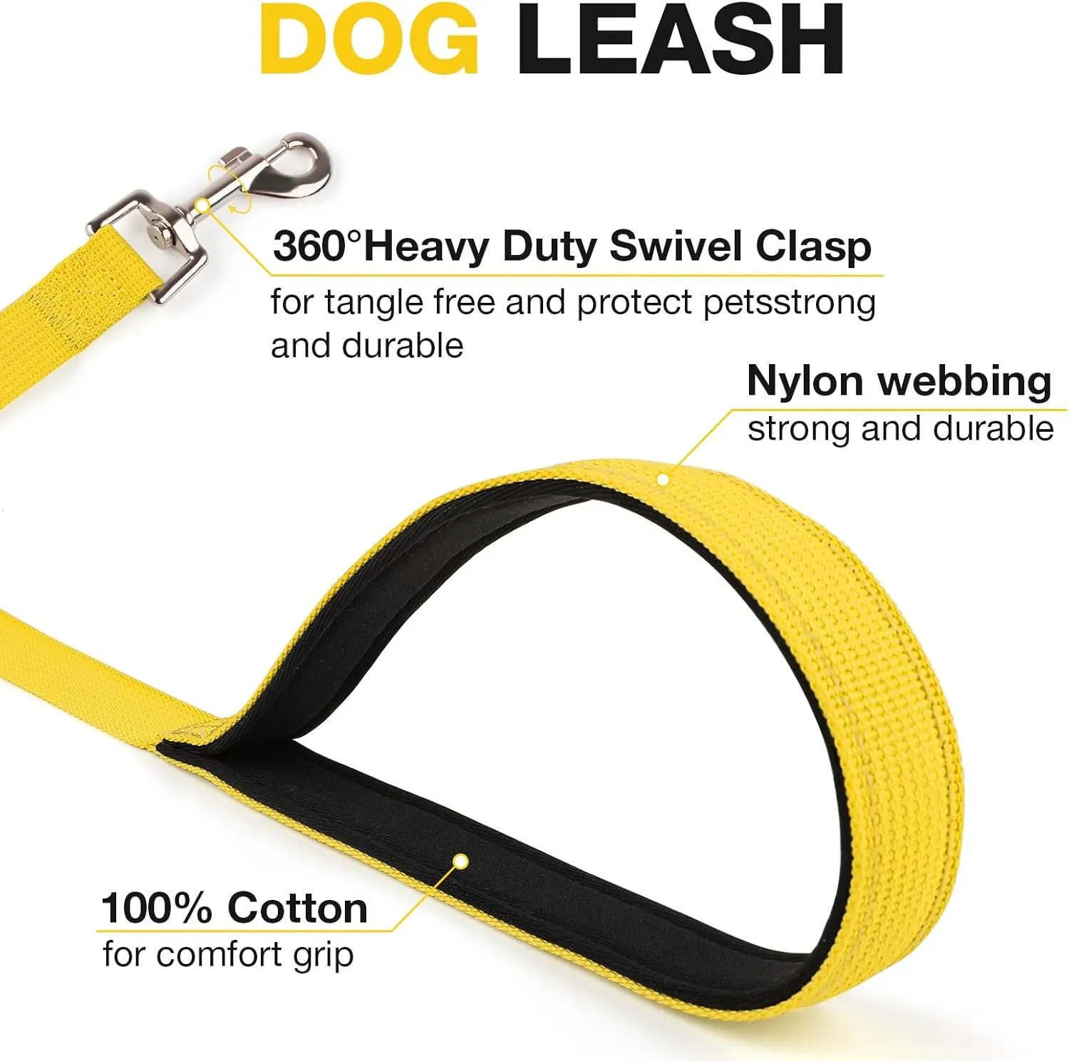 Dog Harness and Leash Set,4 Point Adjustable Reflective Dog Vest Harness,No Pull Harness-Leash for Small Medium Large Sized Dogs Puppy,L-Yellow