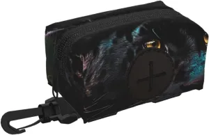 Dog Poop Bag Holder For Leash, Lightweight Dispenser For Pet Waste Bags Animals Black Puppy Potty Carrier Small Doggy Zipper Pouch With Carabiner Clip