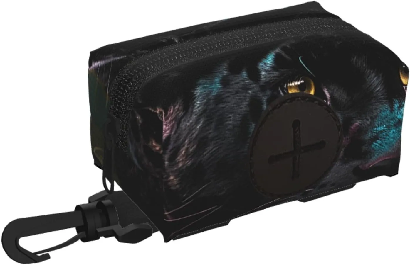 Dog Poop Bag Holder For Leash, Lightweight Dispenser For Pet Waste Bags Animals Black Puppy Potty Carrier Small Doggy Zipper Pouch With Carabiner Clip