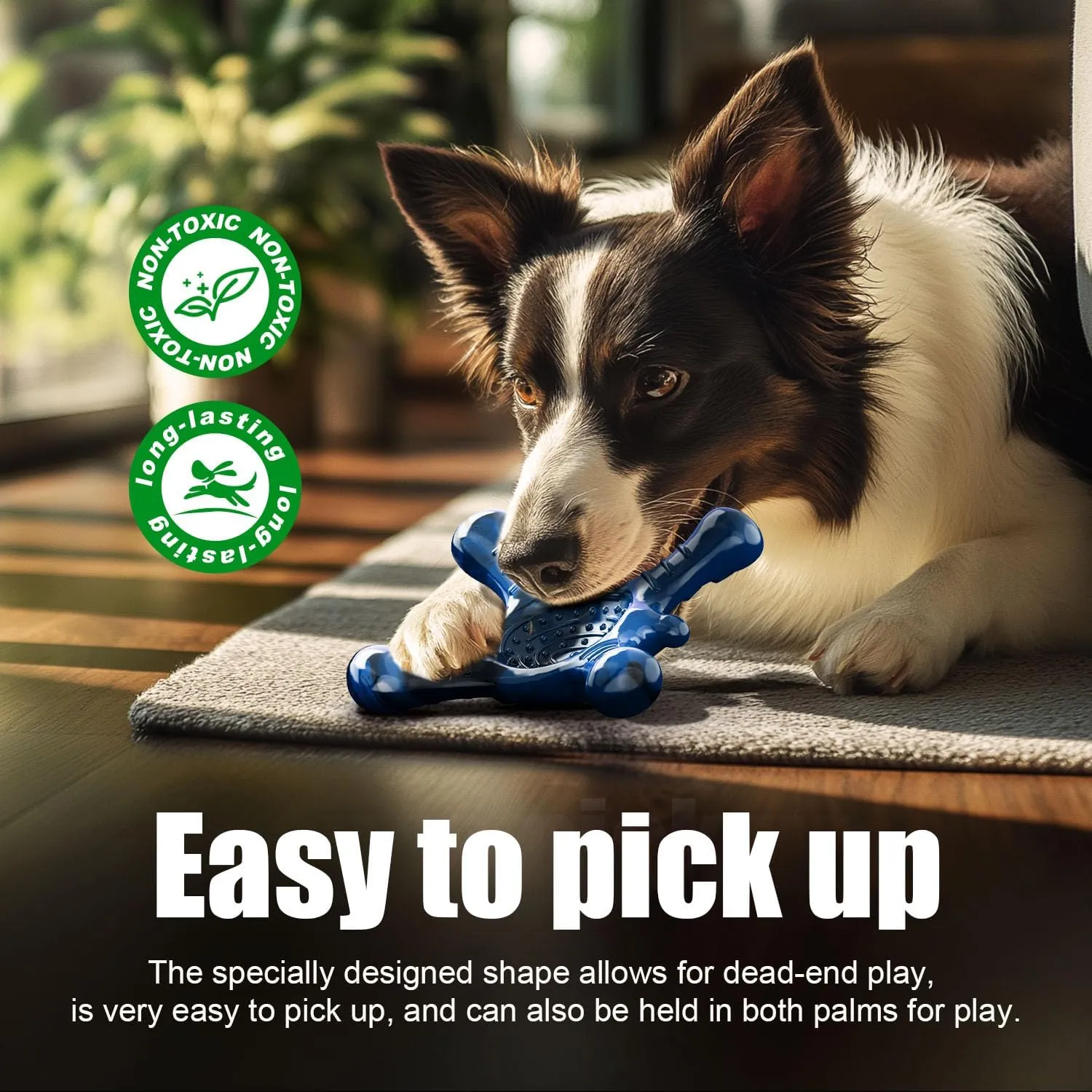 Dog Toys for Aggressive Chewers, Nylon Indestructible Toy for Medium Large Dogs, Hedgehog-Shaped Chew Toys with Bacon Flavor, Long Lasting, Dog Toys for Boredom, Blue