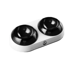 Double bowl Dog Cat Bowls Safe Non Toxic Non-slip Travel Feeding bowl AZ13501