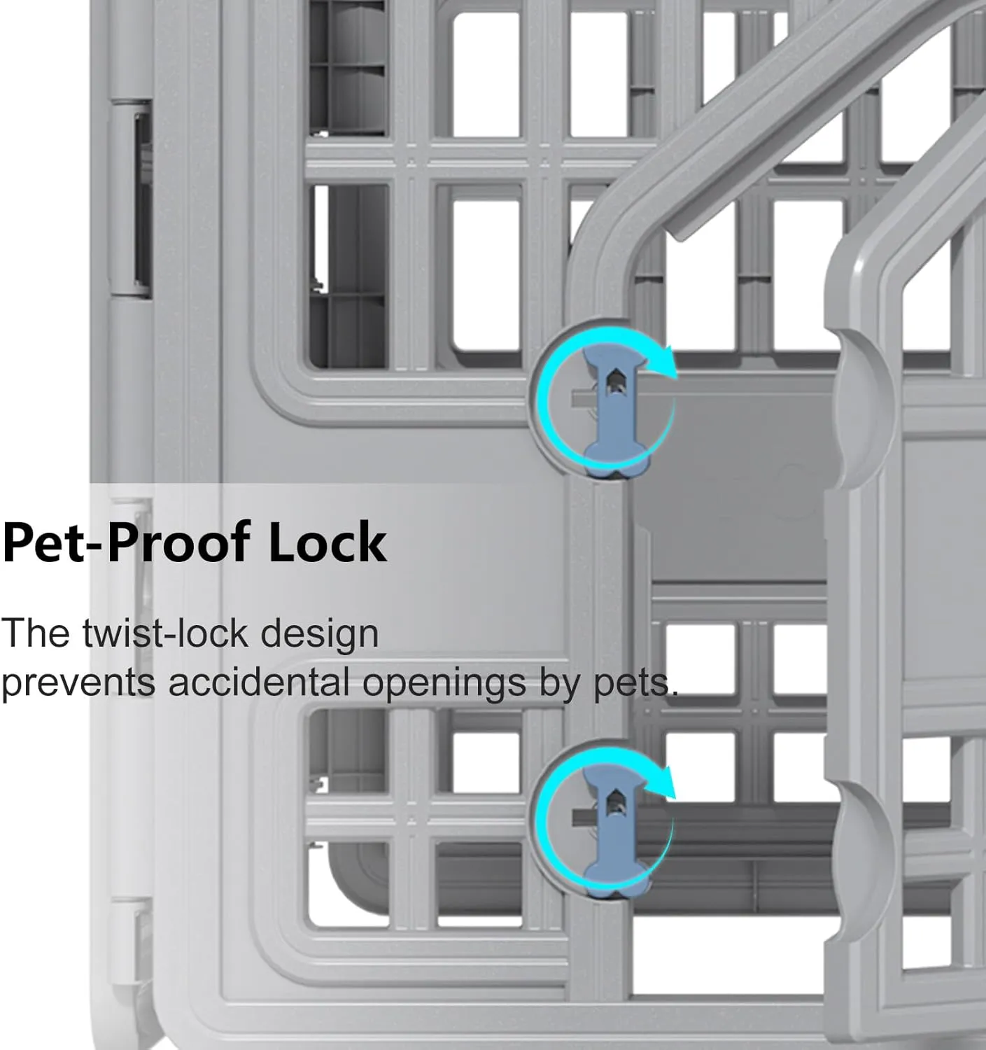 DRATO Dog Pet Playpen Gate for Dogs Cats Safe Secure Indoor Outdoor Pet Fence with Gate Easy to Clean Keep Pets Secure (Gray, 33.54 * 33.54 * 23.82, 4)