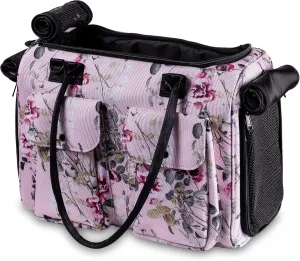 Fashion Dog Carrier Cat Carrier Rabbit Carrier- Soft Sided Pet Carrier Purse Bag - Breathable Mesh Airline Approved Pets Travel Tote Bag with Pockets (Spring Roses)