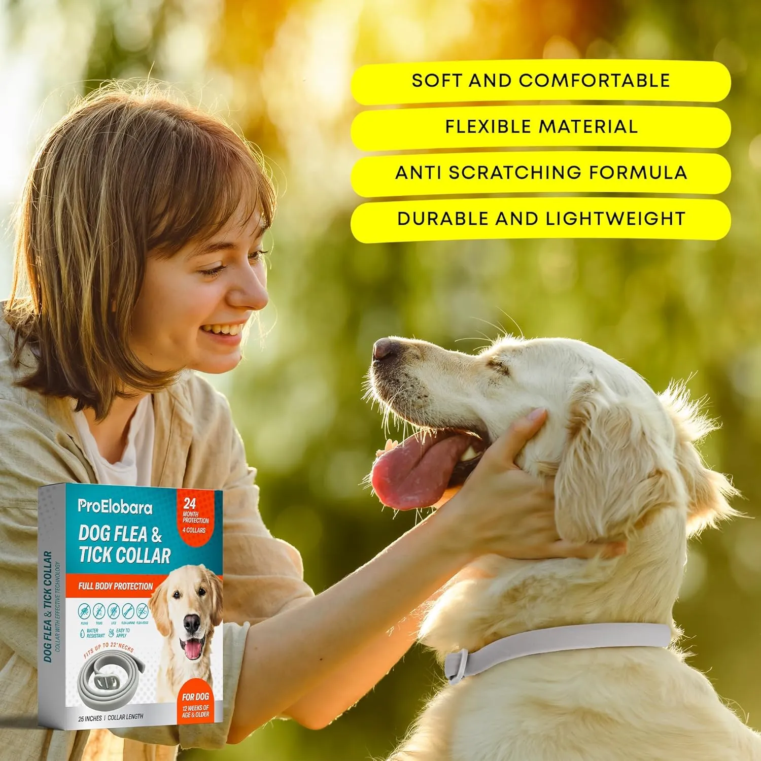 Flea and Tick Prevention Collars for Dogs: Effective Pet Flea Tick Treatment for Dog Collar - Adjustable Natural Flea Tick Collars for Extra Large, Medium, Small Dogs, Flea Tick Control for Puppies