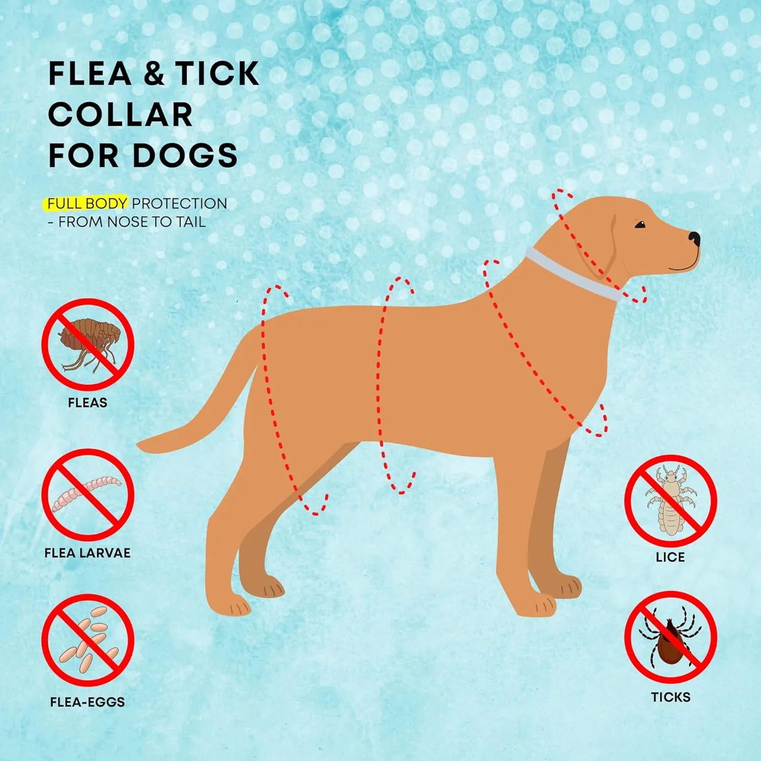 Flea and Tick Prevention Collars for Dogs: Effective Pet Flea Tick Treatment for Dog Collar - Adjustable Natural Flea Tick Collars for Extra Large, Medium, Small Dogs, Flea Tick Control for Puppies
