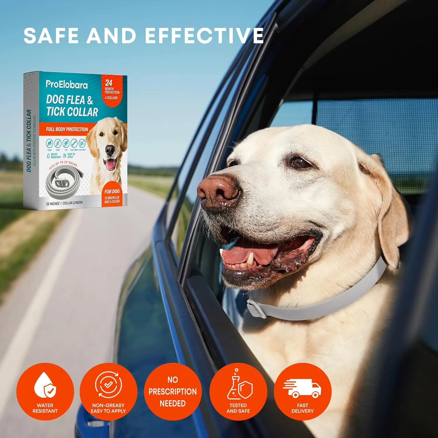 Flea and Tick Prevention Collars for Dogs: Effective Pet Flea Tick Treatment for Dog Collar - Adjustable Natural Flea Tick Collars for Extra Large, Medium, Small Dogs, Flea Tick Control for Puppies