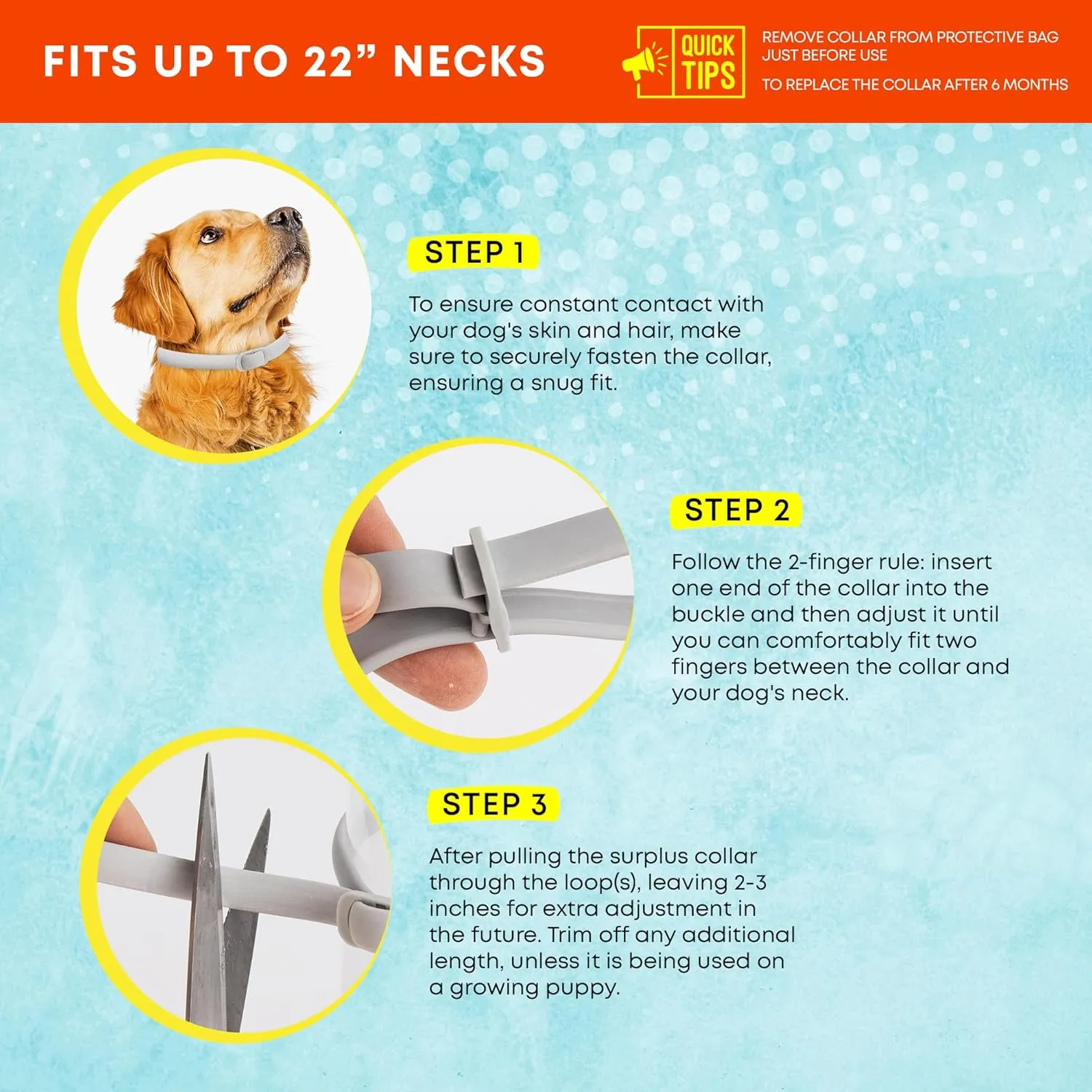 Flea and Tick Prevention Collars for Dogs: Effective Pet Flea Tick Treatment for Dog Collar - Adjustable Natural Flea Tick Collars for Extra Large, Medium, Small Dogs, Flea Tick Control for Puppies