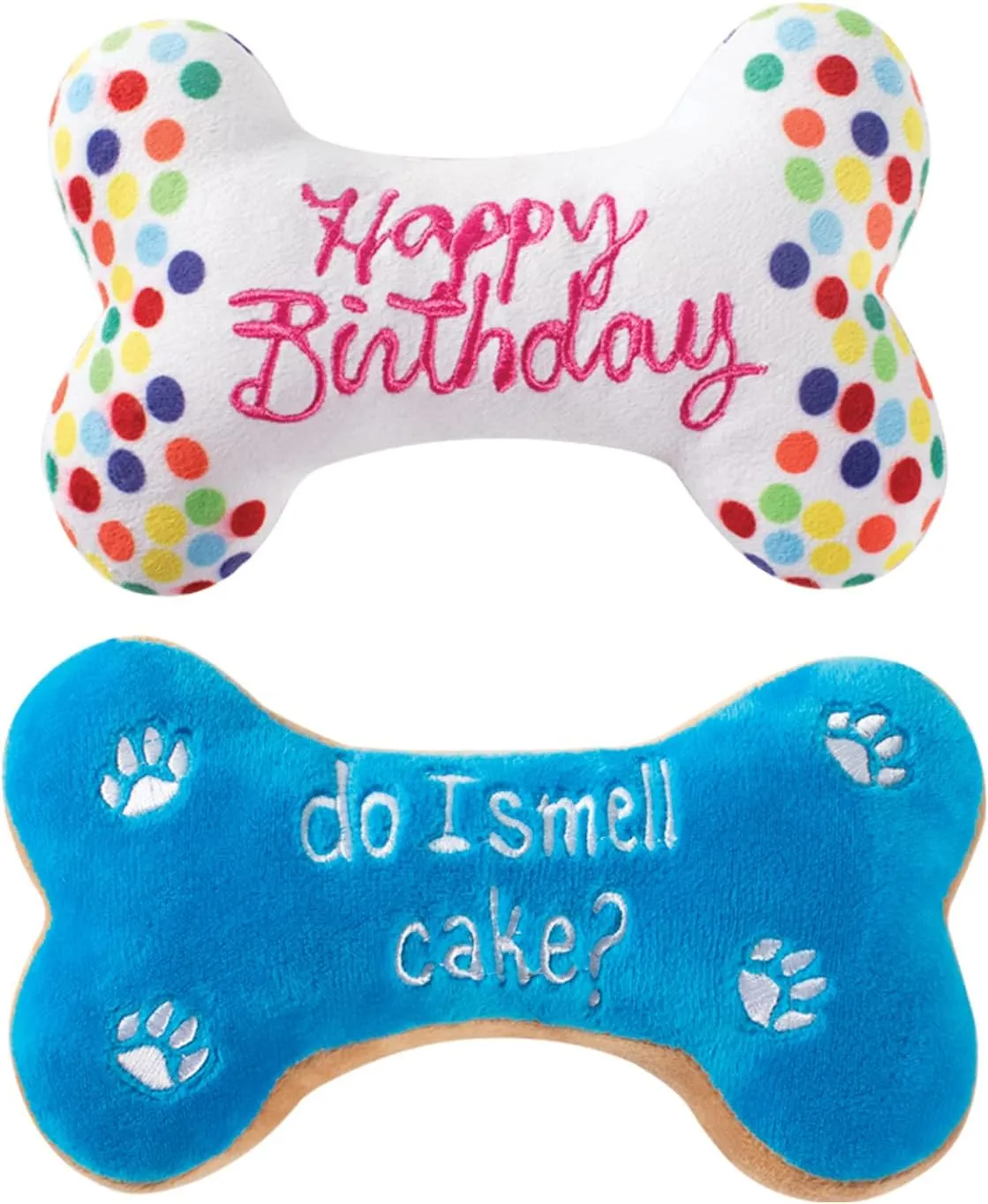 FRINGE STUDIO Birthday Bone Cookies Pet Toy (289332), Multicolor