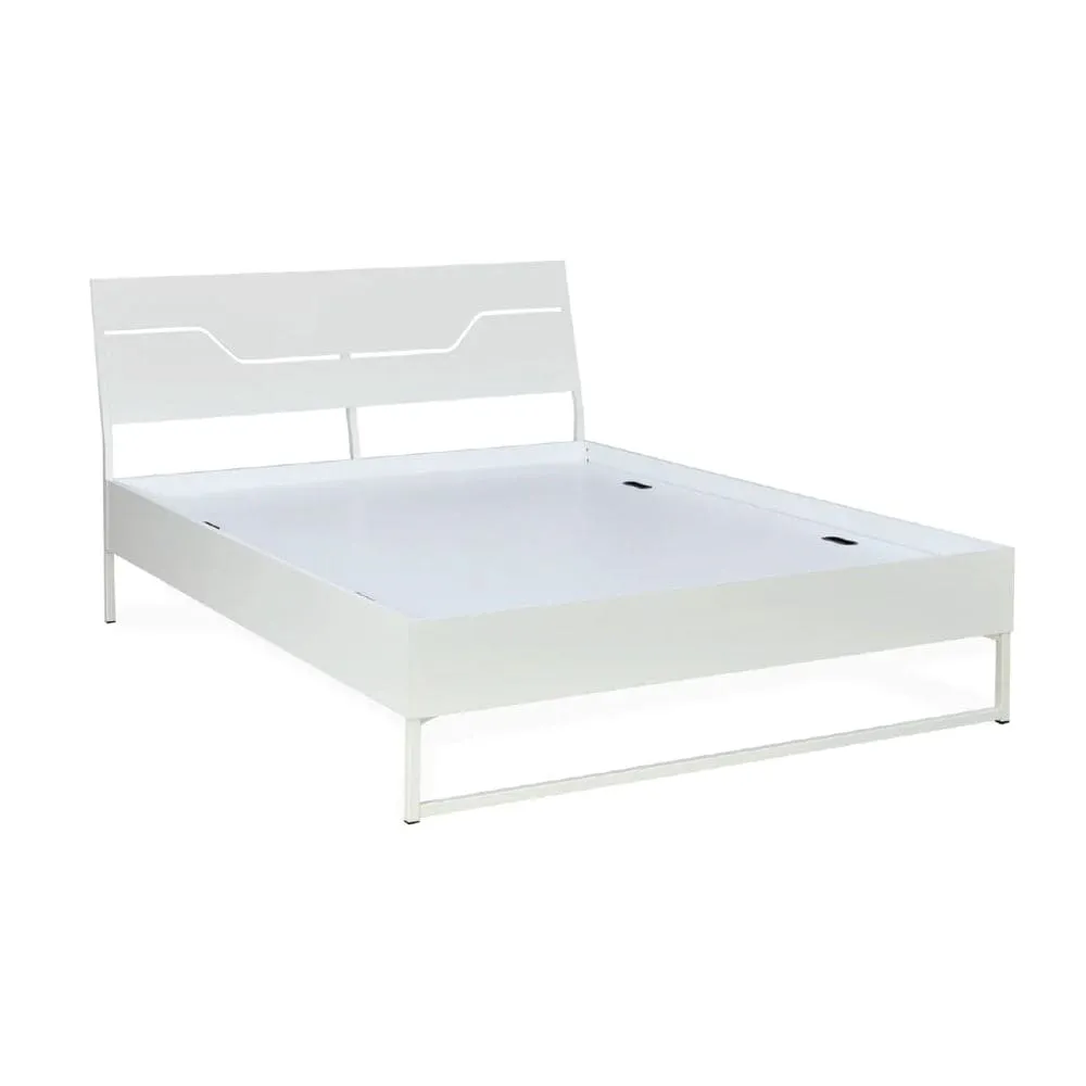 Grande Wood and Metal Hybrid Bed (White)   Plus Memory Foam Mattress (King)