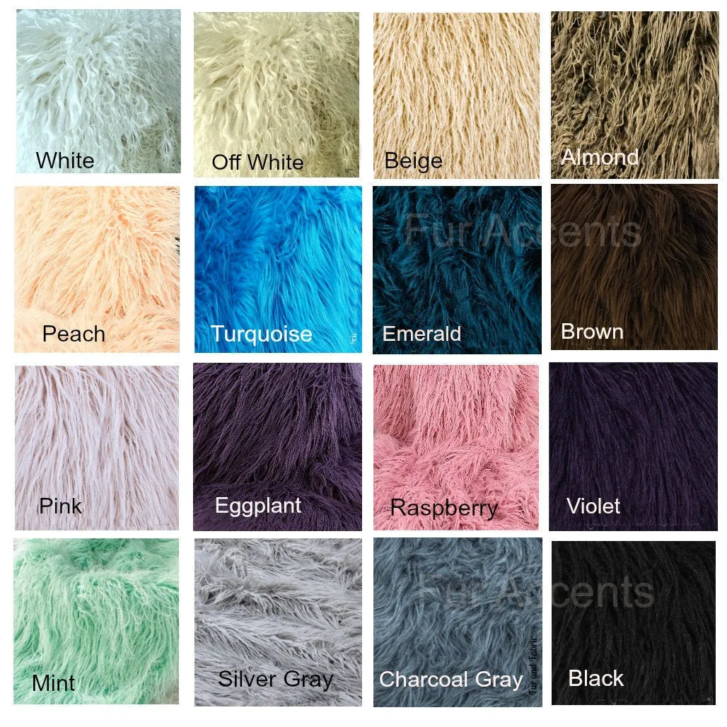 Hand Made in America Dog Bed - Pet - Cat Mat - Faux Fur Shaggy Long Hair Mongolian Llama - Sheepskin Padded Throw Rug - Shabby Chic Shag Pelt - 16 Colors