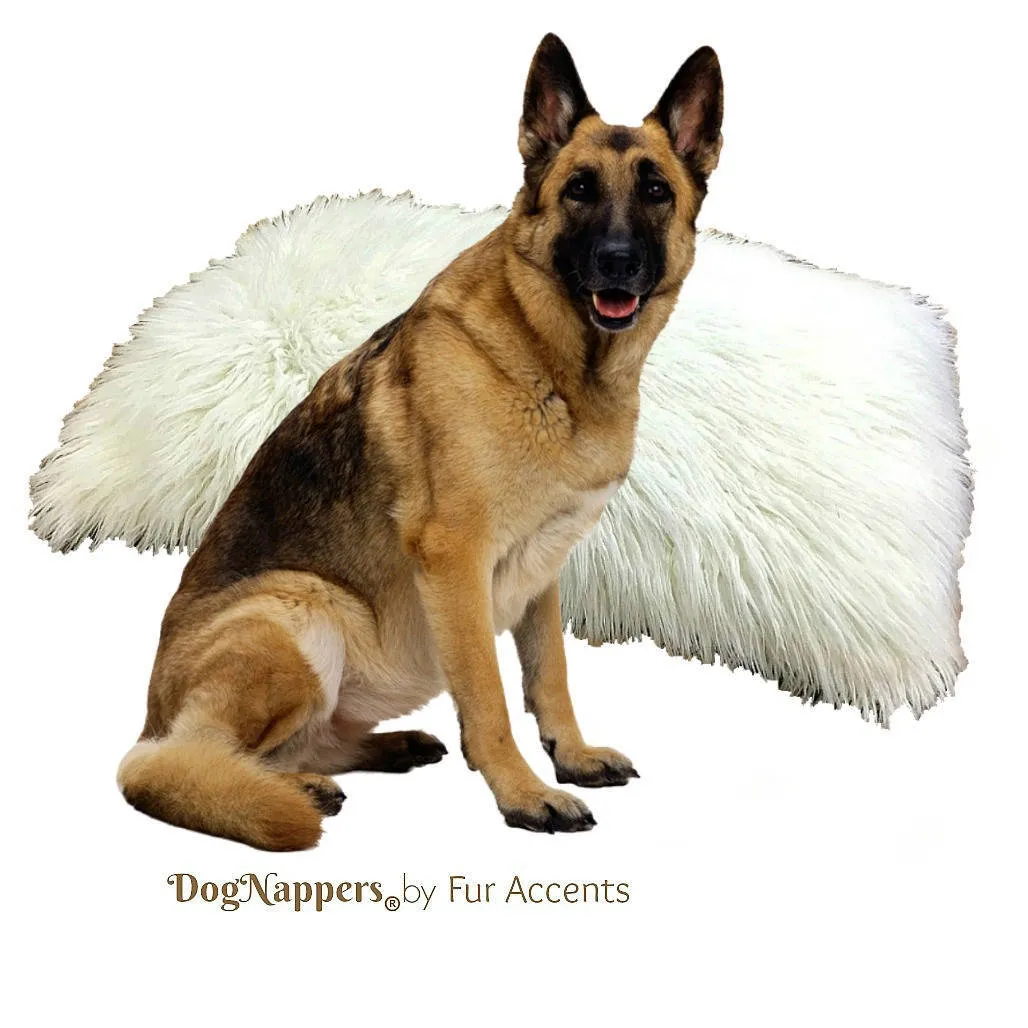 Hand Made in America Dog Bed - Pet - Cat Mat - Faux Fur Shaggy Long Hair Mongolian Llama - Sheepskin Padded Throw Rug - Shabby Chic Shag Pelt - 16 Colors