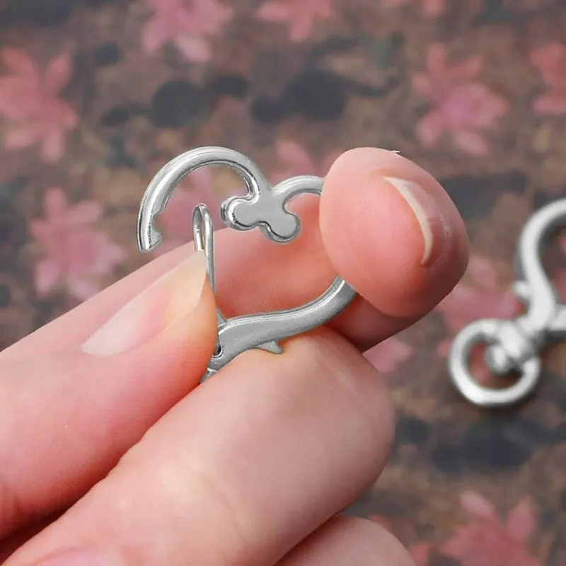 Heart-Shaped Swivel Snap Hook Keychain Metal Spring Snap Keychain Hook Lobster Clasp Key Ring Silver