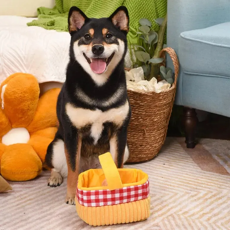 Hugsmart Pet Picnic Time Picnic Basket Interactive Toys for Dogs